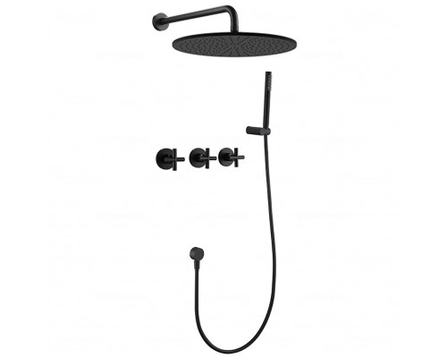 Душевой комплект Feramolli Croce BL757-12 (30см.), черный