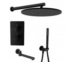 Душевой комплект с термостатом 3в1 Feramolli Termostato BL725-12 (30см.), черный