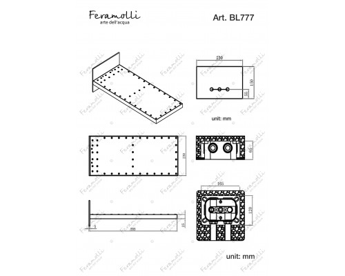 Верхний душ на два потока Feramolli Tropicale BL777, черный