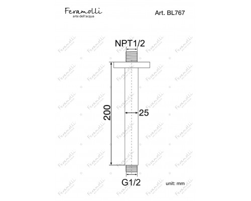 Потолочный кронштейн Feramolli Tropicale BL767, черный