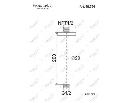 Потолочный кронштейн Feramolli Tropicale BL766, черный