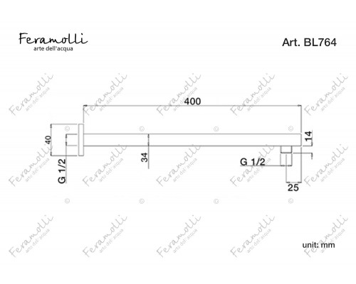 Настенный кронштейн Feramolli Tropicale BL764, черный