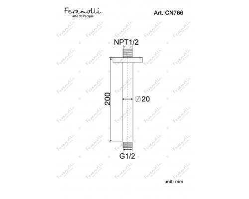 Потолочный кронштейн Feramolli Tropicale CN766, никель