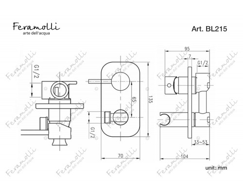 Комплект гигиенического душа Feramolli Pura BL215, черный