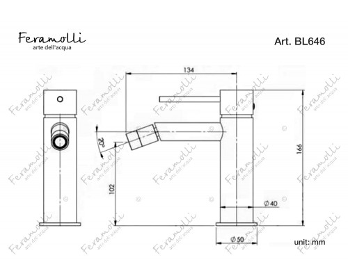 Смеситель для биде Feramolli Ele BL646, черный