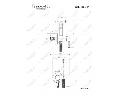 Комплект гигиенического душа Feramolli Ele GL211, золото