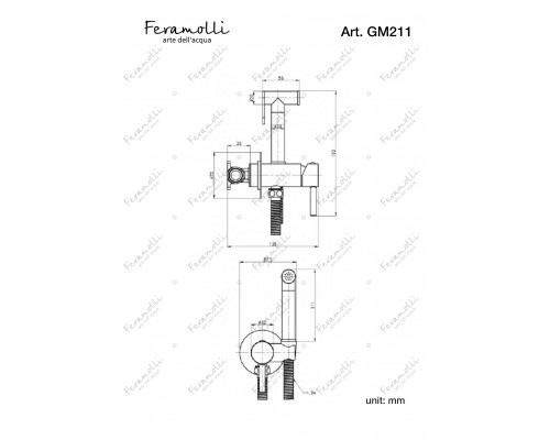 Комплект гигиенического душа Feramolli Ele GM211, графит