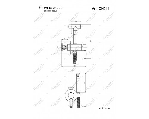 Комплект гигиенического душа Feramolli Ele CN211, никель