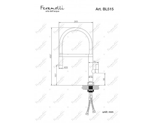 Смеситель для кухни Feramolli Altezza BL515, черный
