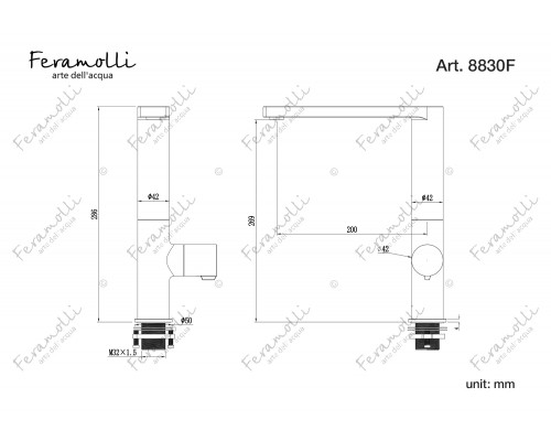 Смеситель для кухни Feramolli Dante GS8830F, графит