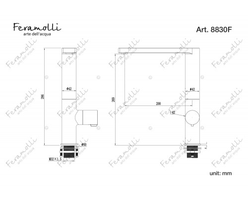 Смеситель для кухни Feramolli Dante CS8830F, никель
