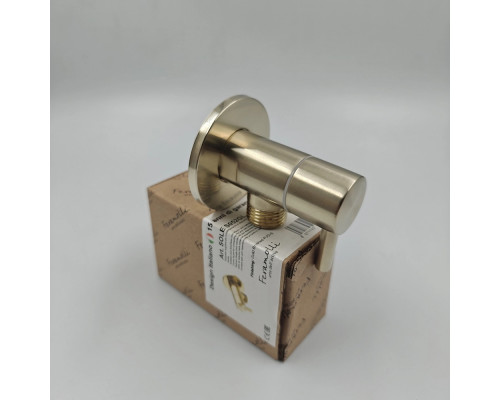 Угловой кран для подключения приборов Г+Х - G1/2, Feramolli Sole S052GL, золото шампань