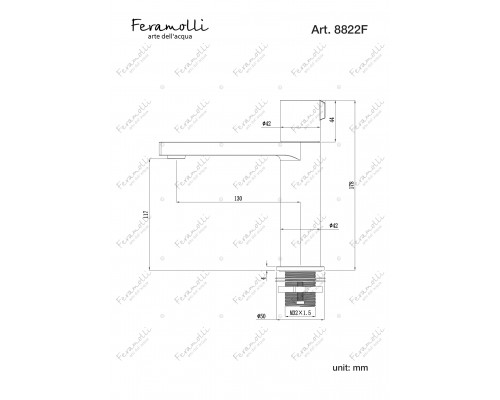 Смеситель для раковины Feramolli Dante GS8822S, графит