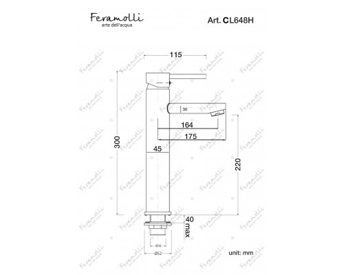 Смеситель для раковины Feramolli Ele CL648H, хром