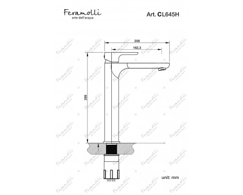Смеситель для отдельностоящей раковины Feramolli Pura CL645H, хром