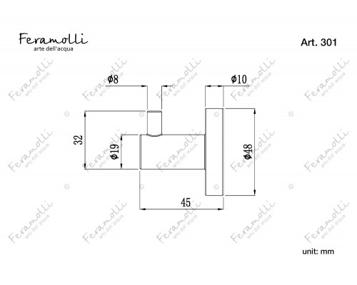 Крючок для полотенец Feramolli Lugano GL301, золото