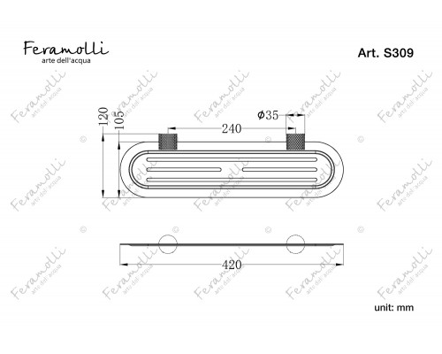 Полка для принадлежностей Feramolli Sole S309GL, золото шампань