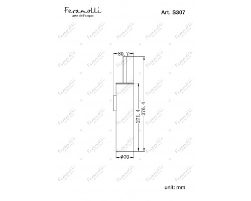Ершик для унитаза настенный Feramolli Sole S307GL, золото шампань
