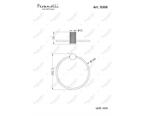 Держатель для полотенец Feramolli Sole S306GL, золото шампань