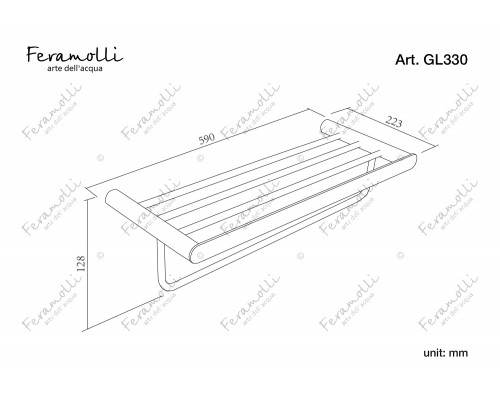 Держатель для полотенец Feramolli Piave GL330, золото