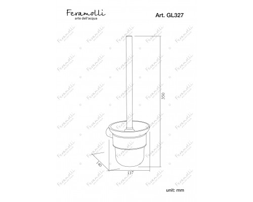 Ершик для унитаза Feramolli Piave GL327, золото