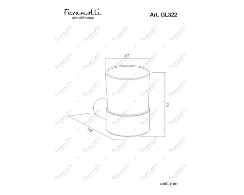 Стакан для зубных щеток Feramolli Piave GL322, золото