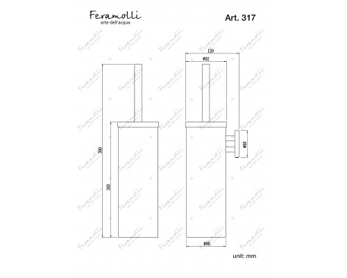 Ершик для туалета Feramolli Lugano GL317, золото