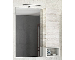Зеркальный шкаф 75x80 см дуб белый\/белый Comforty Прага 00004144199