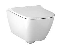 Унитаз подвесной Geberit Smyle Square 500.683.01.1 безободковый, с сиденьем микролифт, белый