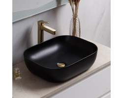 Раковина накладная керамическая BelBagno 500х400х140мм BB1302-H301 черный матовый