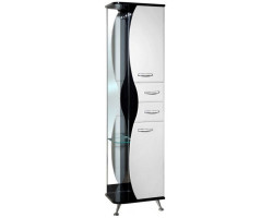 Пенал Bellezza Рио 4623606021260 напольный R, белый глянец\/черный глянец