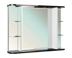 Зеркало 90x68 см черный глянец\/белый глянец Bellezza Рио 4613615060268