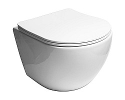 Унитаз подвесной SantiLine SL-5005 безободковый, с сиденьем микролифт, белый