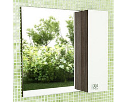 Зеркальный шкаф 79,6x75 см дуб солсбери\/белый глянец Comforty Рио 00003126982