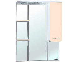 Зеркальный шкаф 73x100 см бежевый глянец\/белый глянец R Bellezza Мари 4612912001226