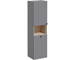 Пенал VitrA Root Groove 69095 подвесной L, с бельевой корзиной, серый матовый