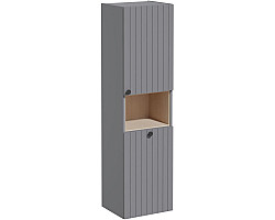 Пенал VitrA Root Groove 69102 подвесной R, с бельевой корзиной, серый матовый