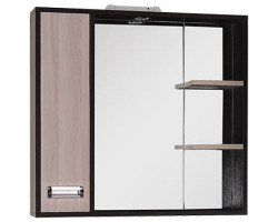 Зеркальный шкаф 75x71,2 см венге луизиана\/ясень шимо светлый L Onika Гамма 207518