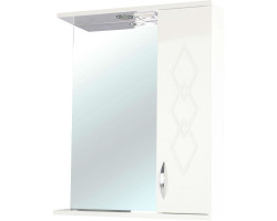 Зеркальный шкаф 60x72,2 см бежевый глянец\/белый глянец R Bellezza Элеганс 4618609521077