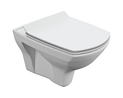 Унитаз подвесной Cersanit Carina MZ-CARINA-XL-COn-S-DL-E безободковый, с сиденьем микролифт, белый