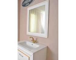 Зеркало 60,5x72,5 см белый матовый золотая патина Atoll Валери