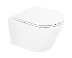 Унитаз подвесной BelBagno Tre BB8001CHR\/SC безободковый, с сиденьем микролифт, белый
