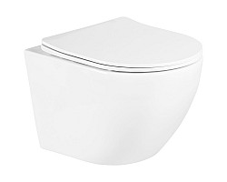 Унитаз подвесной BelBagno Uno BB3105CHR\/SC безободковый, с сиденьем микролифт, белый