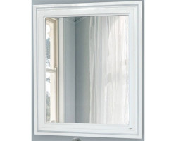 Зеркало 78x90 см белый глянец серебряная патина Atoll Мальта