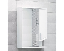 Зеркальный шкаф 55x74 см белый глянец Corozo Креста SD-00000292