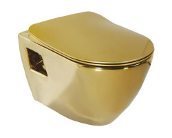 Унитаз подвесной Creavit Terra TP325-00CB00E-AK00с функцией биде, золотой