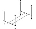 Каркас для ванны Timo Ritta 120x70 KT12