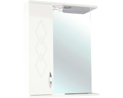 Зеркальный шкаф 50x72,2 см бежевый глянец\/белый глянец L Bellezza Элеганс 4618606522077