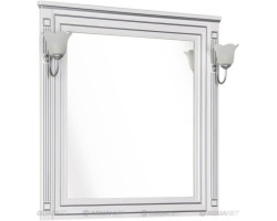 Зеркало 90x96,3 см белый серебряная патина Aquanet Паола 00181769