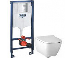 Комплект подвесной унитаз Geberit Smyle Square 500.683.01.1 + система инсталляции Grohe 38772001